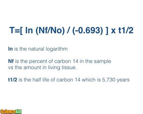 carbon dating formula
